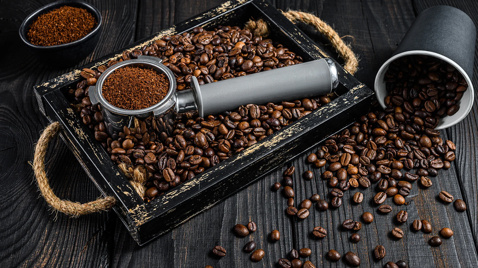 Freshly roasted coffee beans